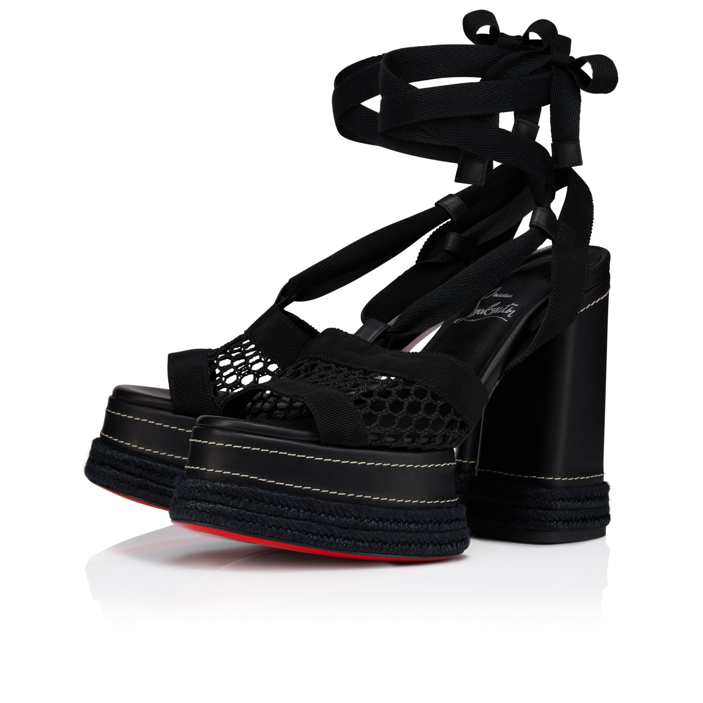 Christian Louboutin エスパドリーユ サンダル Toledissima - 130 mm エスパドリーユ - メッシュ - ブラック