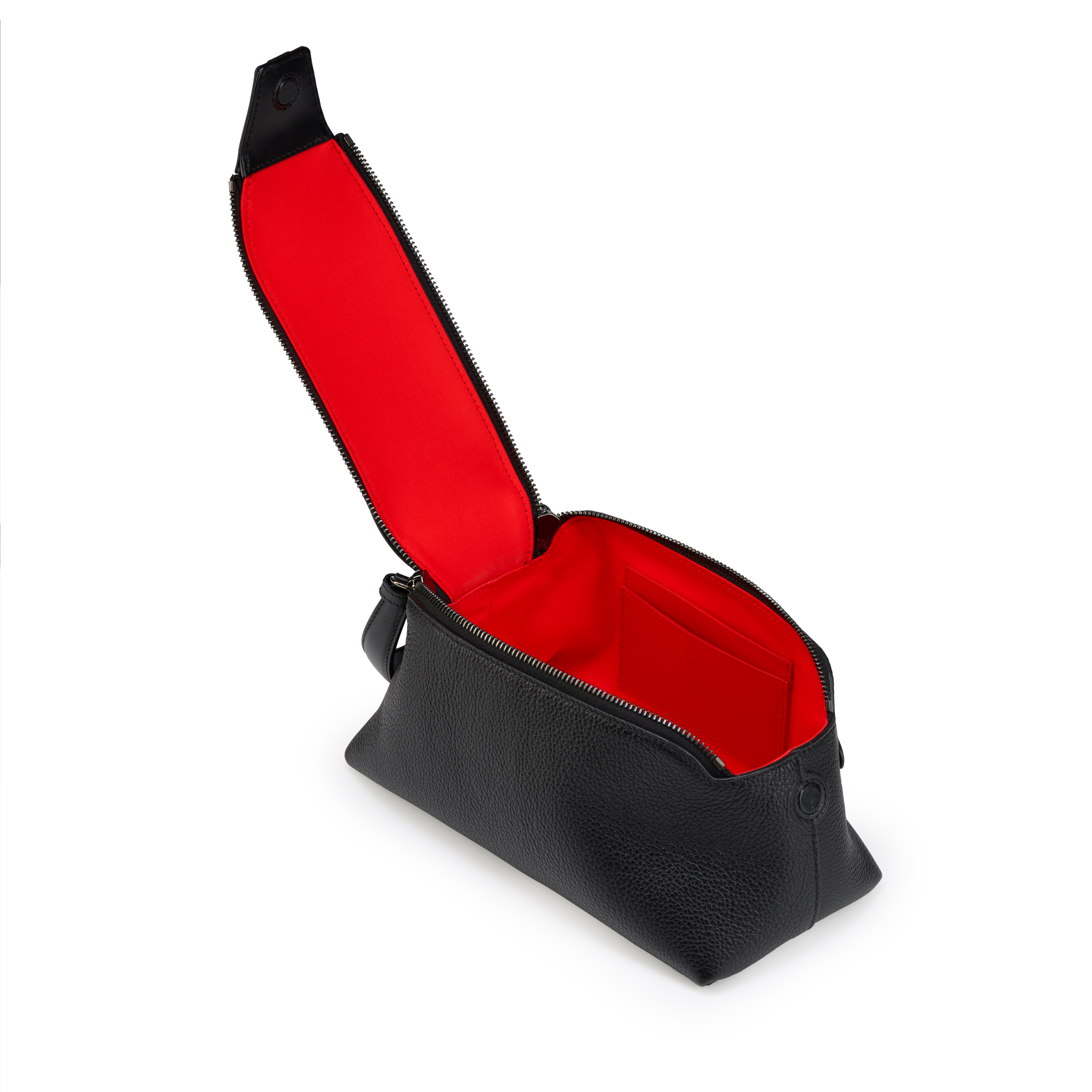 美品Louboutin レザーケース レッド/ブラック Funky - Pouch - Calf leather and spikes - Black - Christian Louboutin