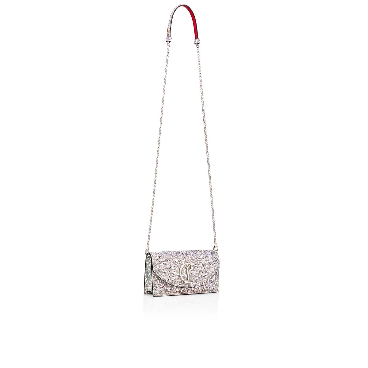 Christian Louboutinシルバーラメビジュー パーティーバッグ Loubi54 - Christian Louboutin