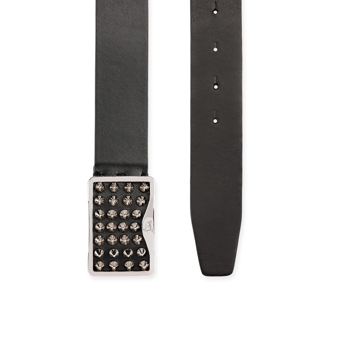 LOUIS BELT 35 BLACK/SILVER/SILVER Classic Leather - Belts - Men