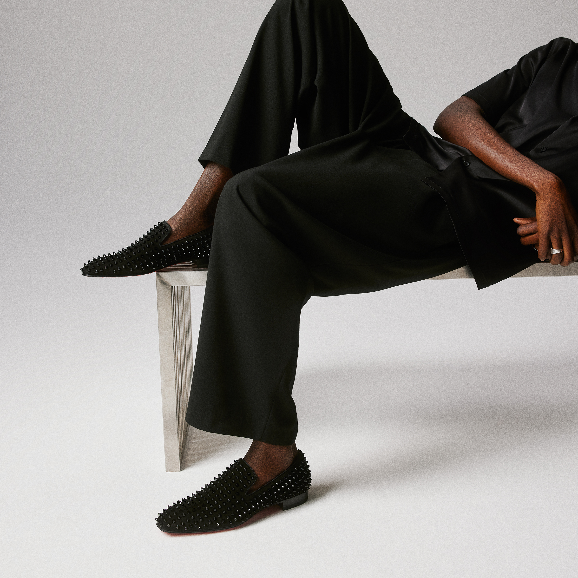 Christian Louboutin スパイクシューズ Dandelion Spikes ブラック スエード - Shoes - Men - Christian Louboutin