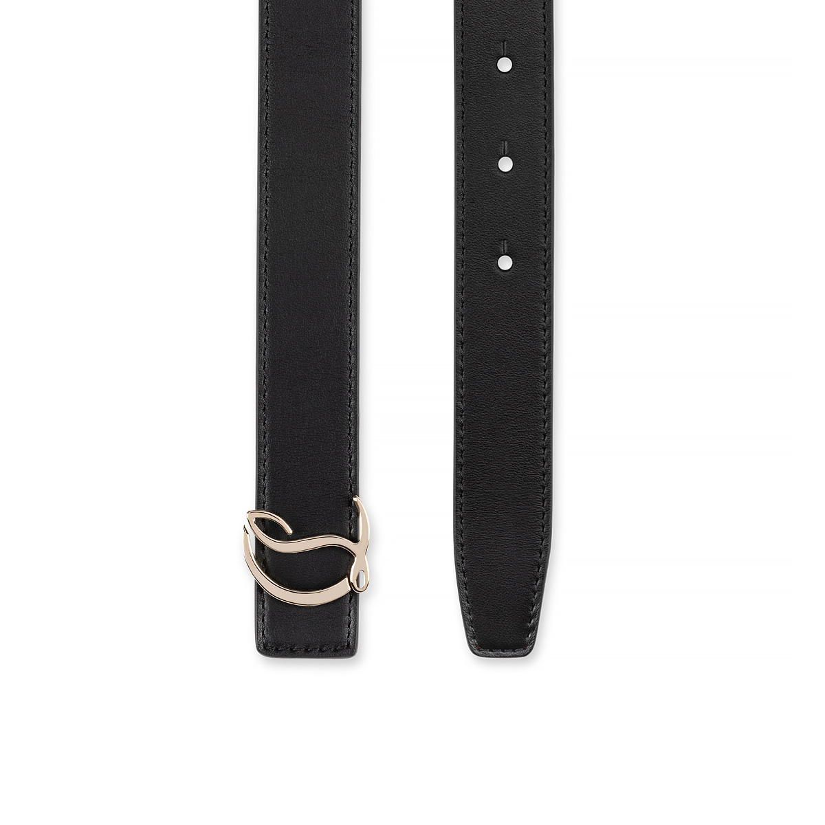 CHRISTIAN LOUBOUTIN クリスチャンルブタン CL Logo Belt カーフレザーベルト ブラック/ゴールド CL Logo - Belt - Calf leather - Black - Christian Louboutin